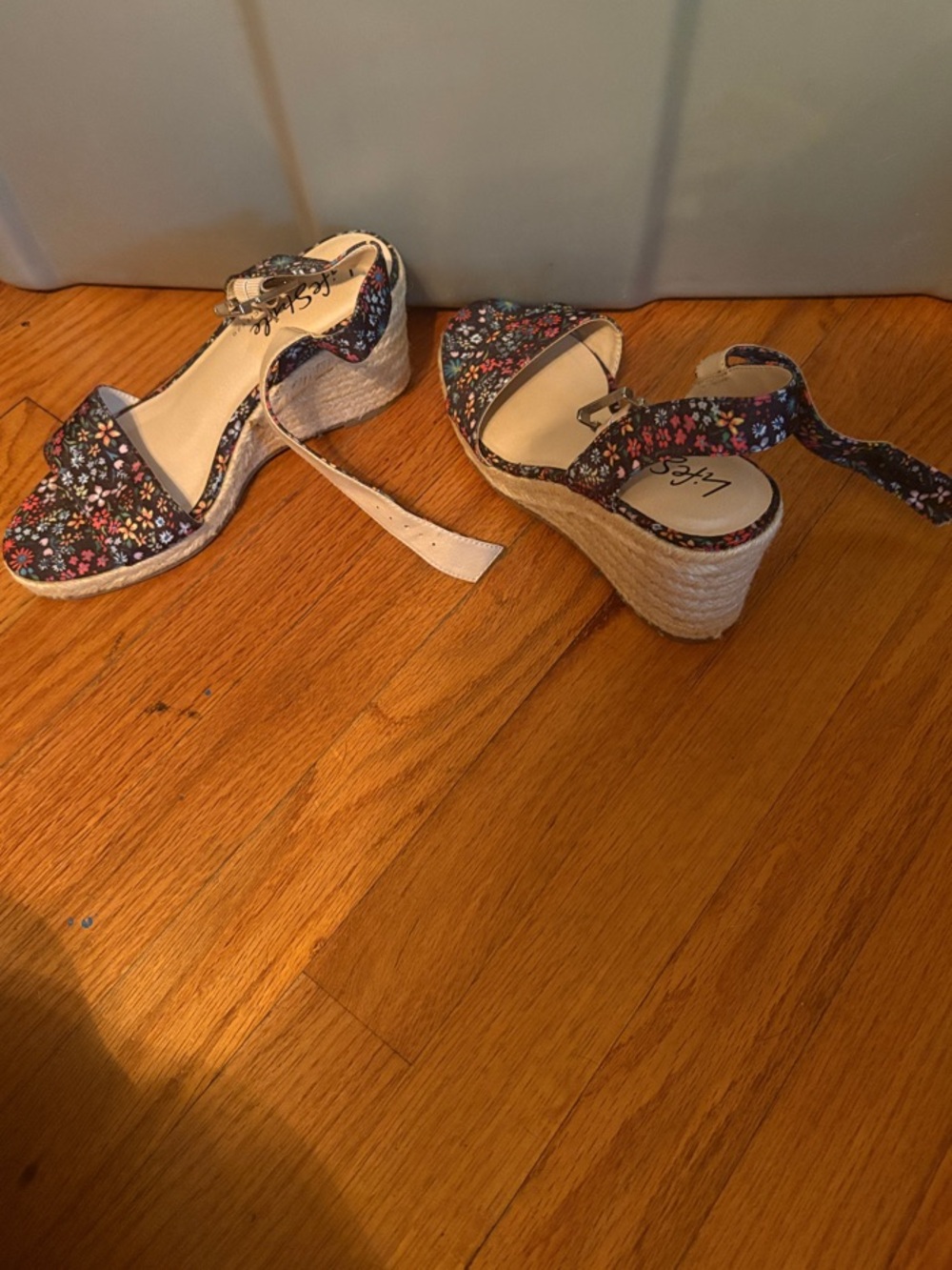 Life Stride Floral Espadrille Wedge Sandals